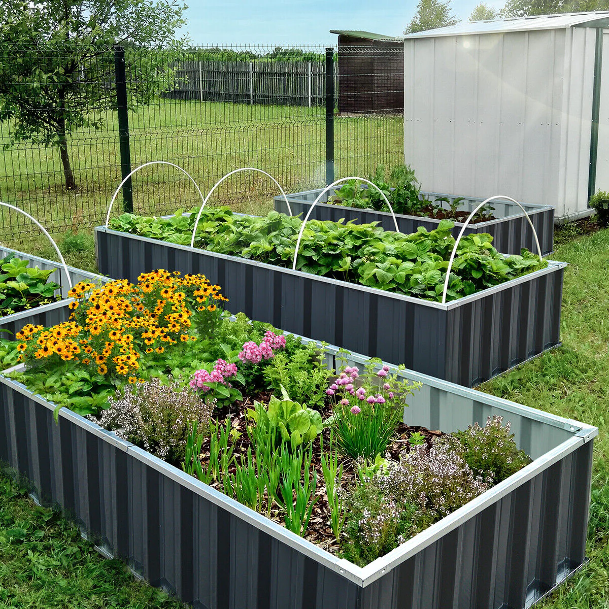 Carré Potager Surélevé pour Fleurs et Légumes