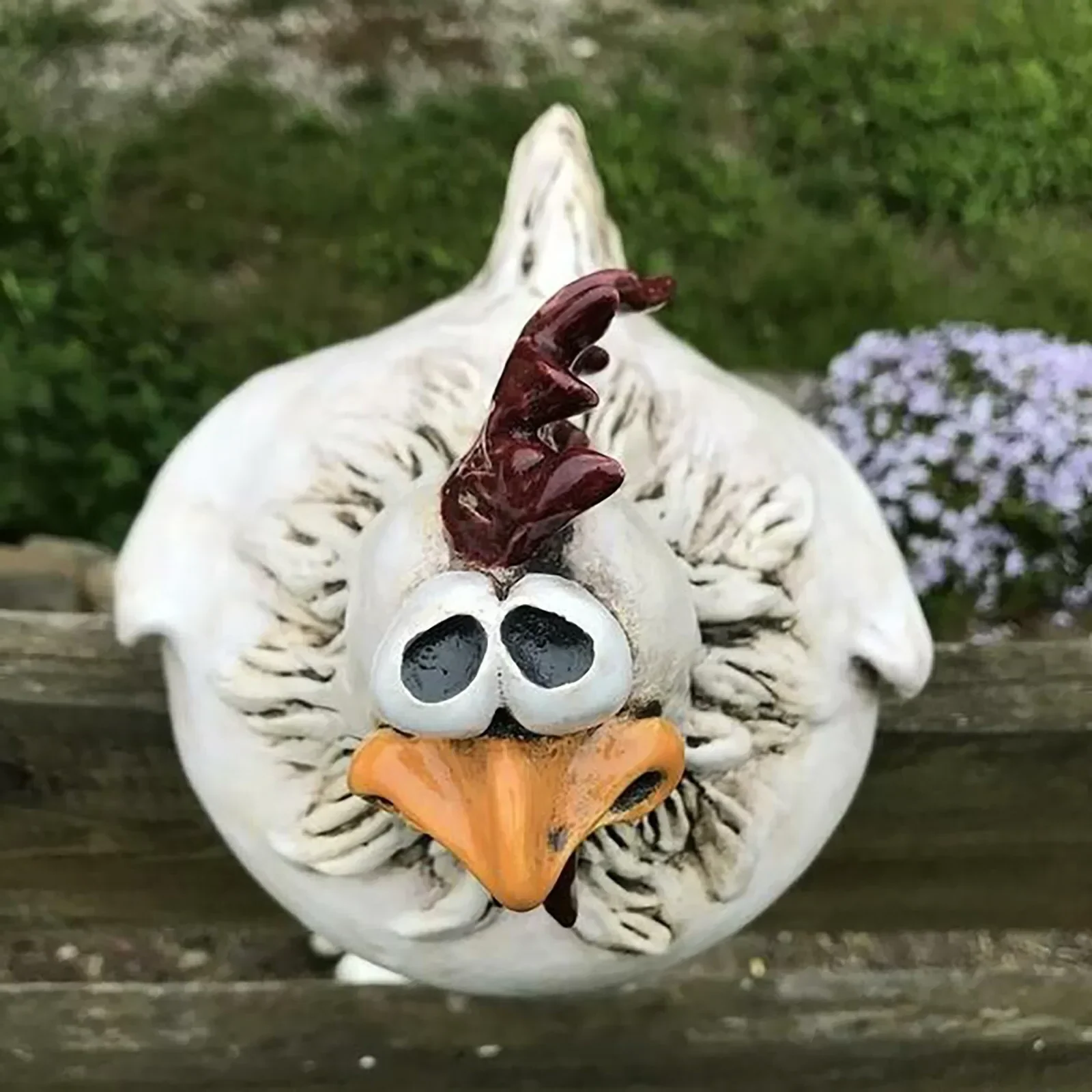 Statue de Poule Décorative en Résine pour Clôture