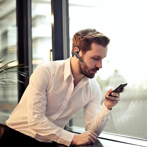 Oreillette Bluetooth 5.1 à double micro et perche