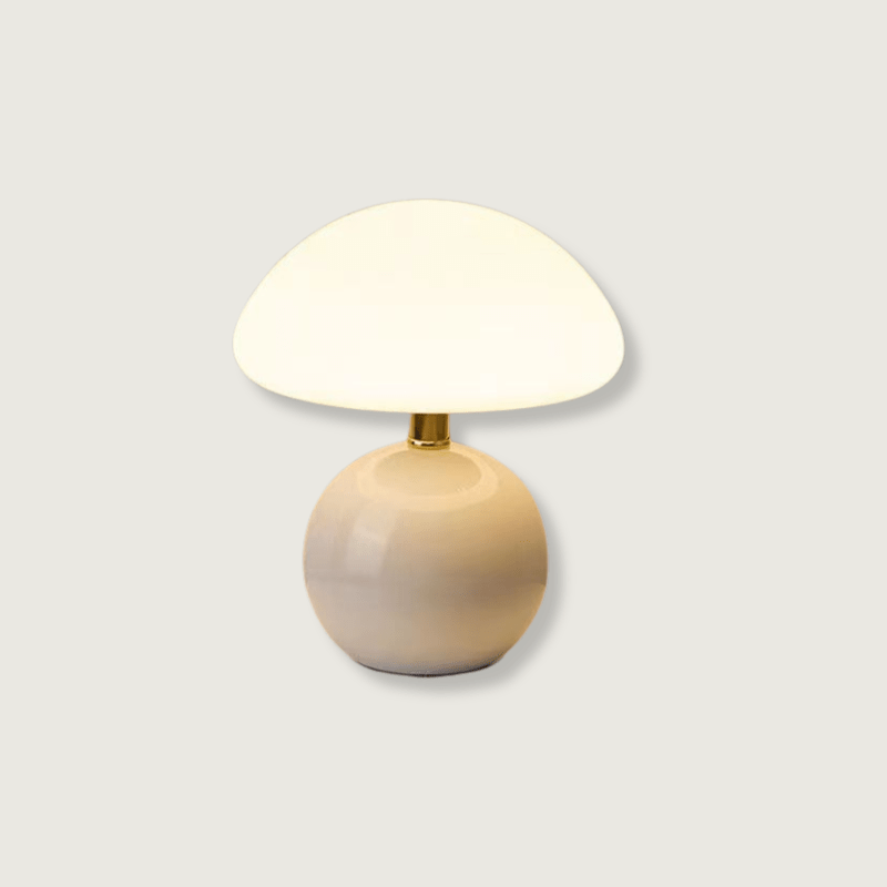 Ceramic Mushroom Table Lamp, 3-Colour LED Light