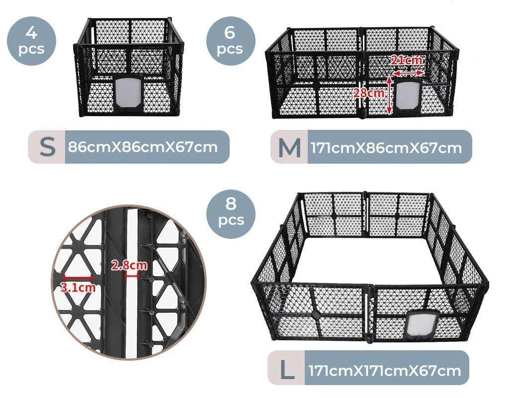 Parc pour chiot pliable, 4, 6 ou 8 panneaux