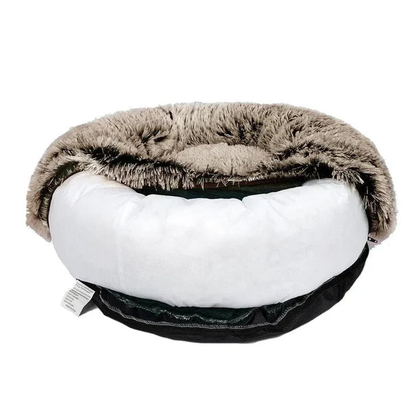Panier rond moelleux pour chien, housse amovible