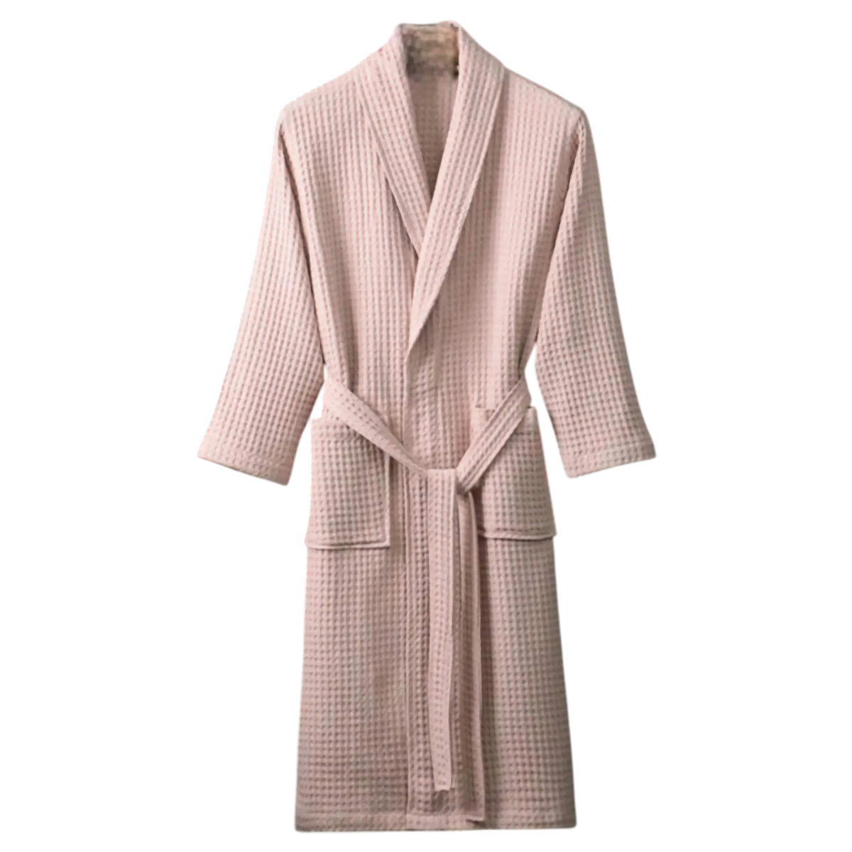 Women's Waffle Cotton Bathrobe, V-Neck & Pockets