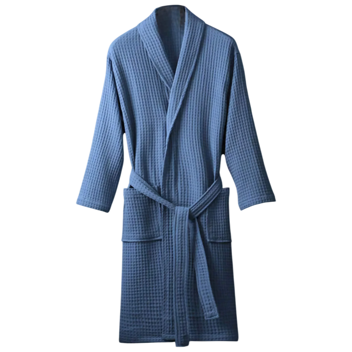 Women's Waffle Cotton Bathrobe, V-Neck & Pockets