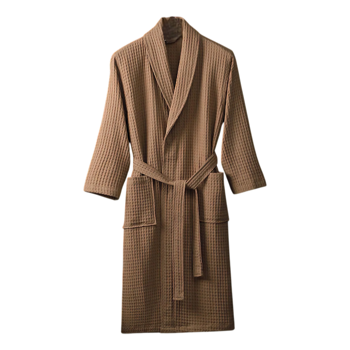 Women's Waffle Cotton Bathrobe, V-Neck & Pockets