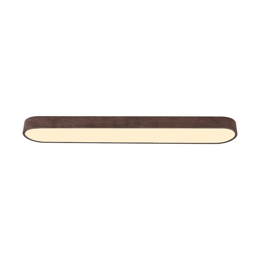 Plafonnier LED ovale style nordique avec détail bois