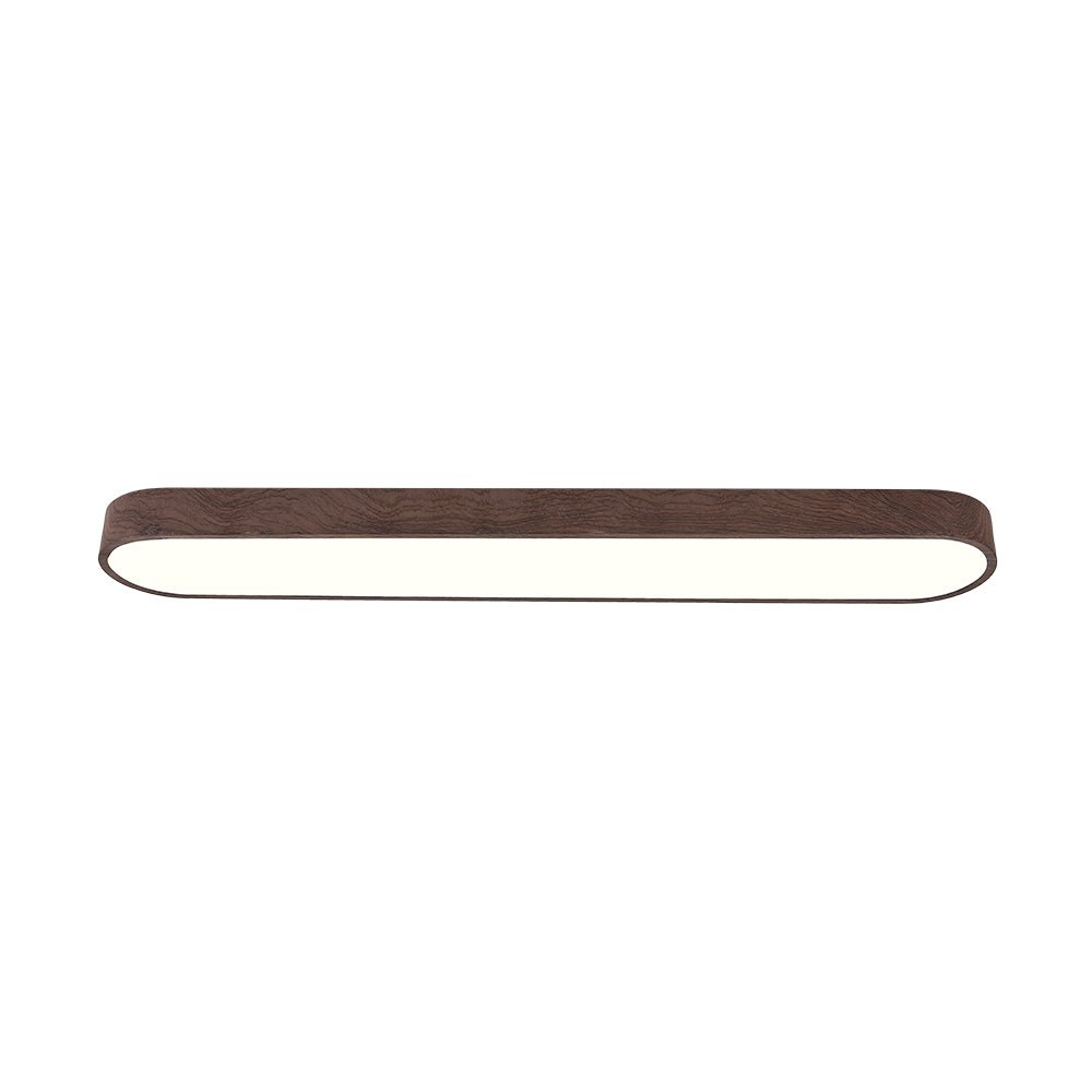 Plafonnier LED ovale style nordique avec détail bois
