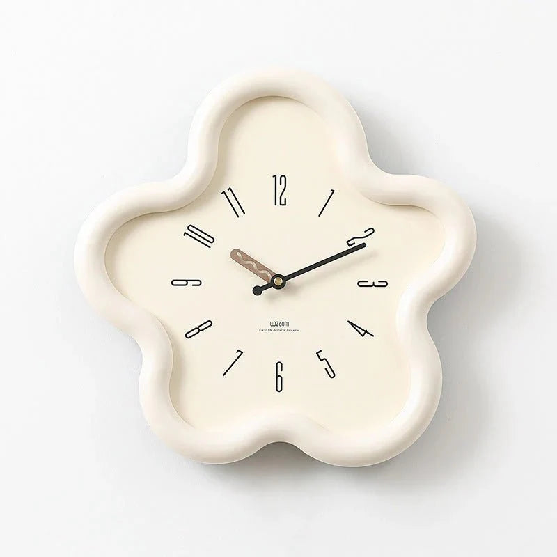 Horloge murale fleur 3D à balancier, mécanisme silencieux