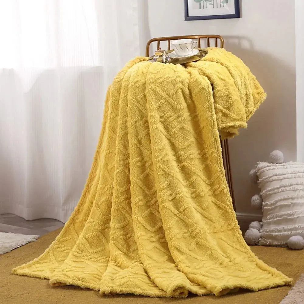 Ruched Faux Fur Throw, Double-Sided
