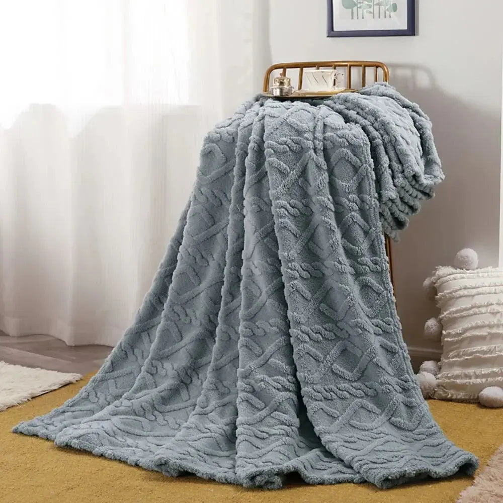 Ruched Faux Fur Throw, Double-Sided