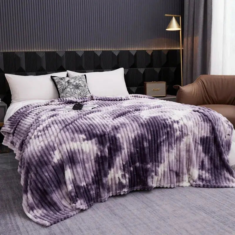 Tie-Dye Flannel Fleece Throw, Thick and Soft