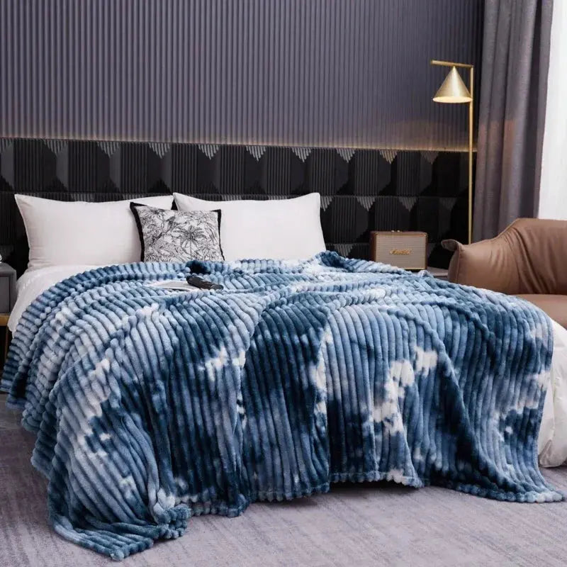 Tie-Dye Flannel Fleece Throw, Thick and Soft