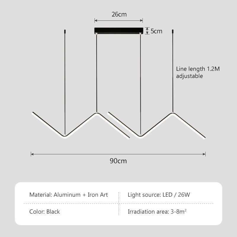 Suspension LED pour table à manger, 45 ou 90 cm