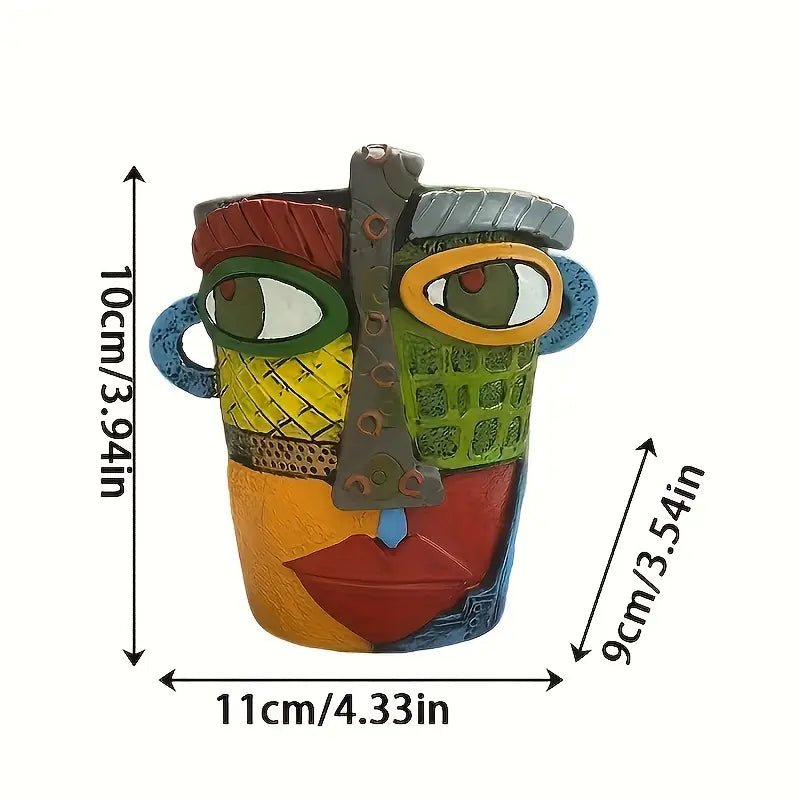 Artistic Resin Plant Pot, Abstract Design