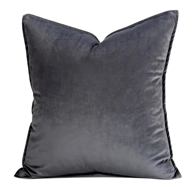 Housse de coussin en velours à bordure flanelle