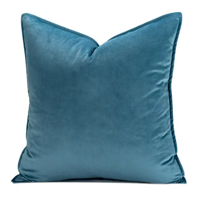 Housse de coussin en velours à bordure flanelle