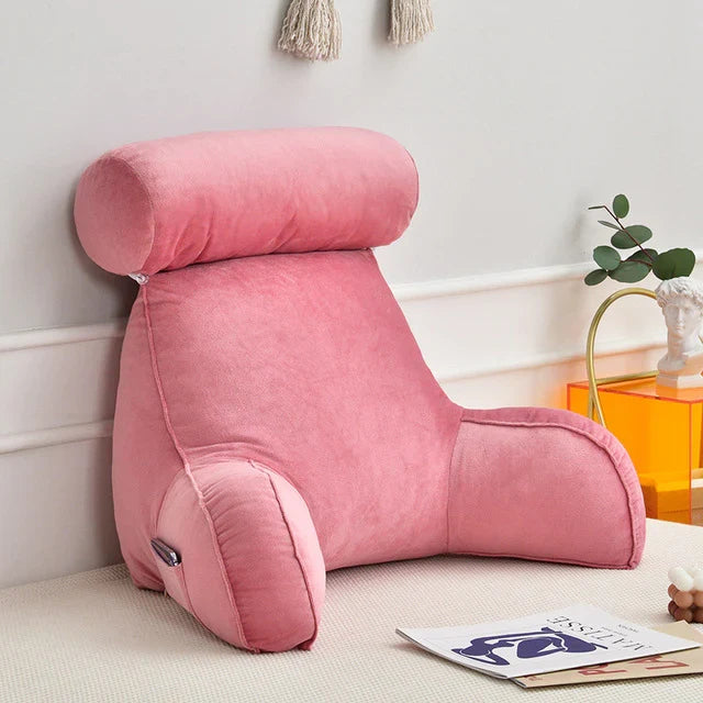 Coussin de lecture avec accoudoirs et poche latérale