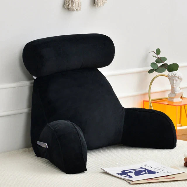 Coussin de lecture avec accoudoirs et poche latérale