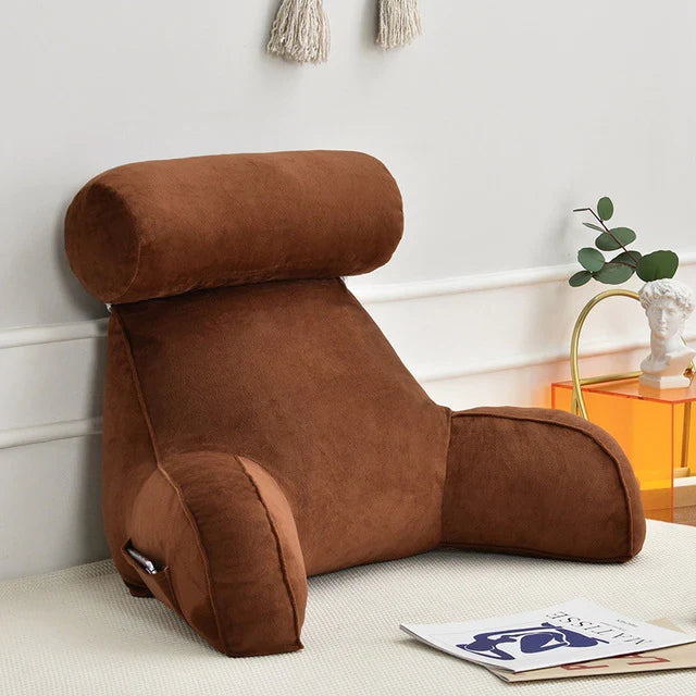 Coussin de lecture avec accoudoirs et poche latérale