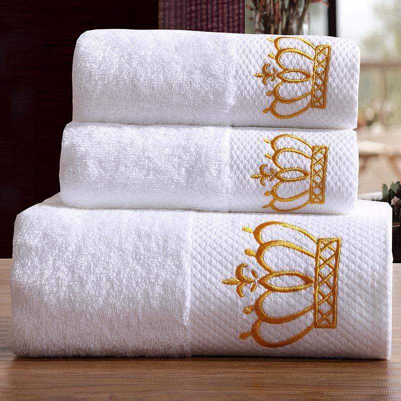 Egyptian Cotton Bath Towel with Embroidered Crown