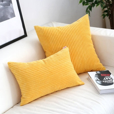 Housse de coussin en velours côtelé, 26 couleurs