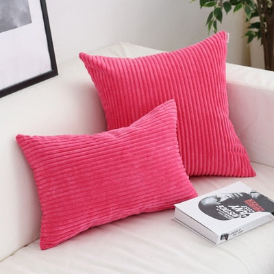 Housse de coussin en velours côtelé, 26 couleurs
