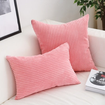 Housse de coussin en velours côtelé, 26 couleurs