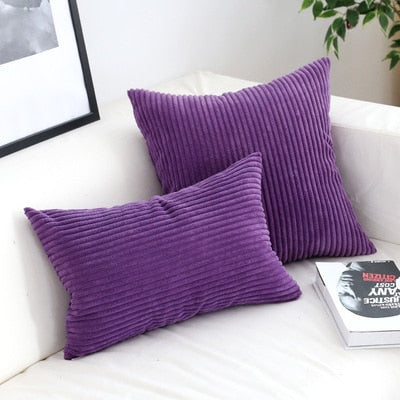 Housse de coussin en velours côtelé, 26 couleurs