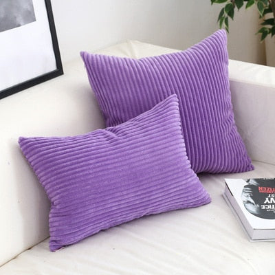 Housse de coussin en velours côtelé, 26 couleurs