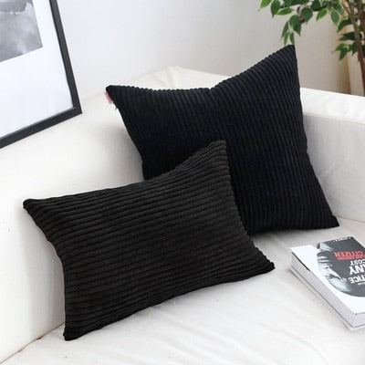 Housse de coussin en velours côtelé, 26 couleurs