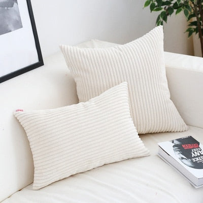 Housse de coussin en velours côtelé, 26 couleurs