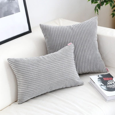 Housse de coussin en velours côtelé, 26 couleurs