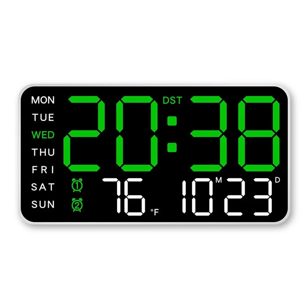 Réveil LED avec calendrier et température, à poser ou fixer