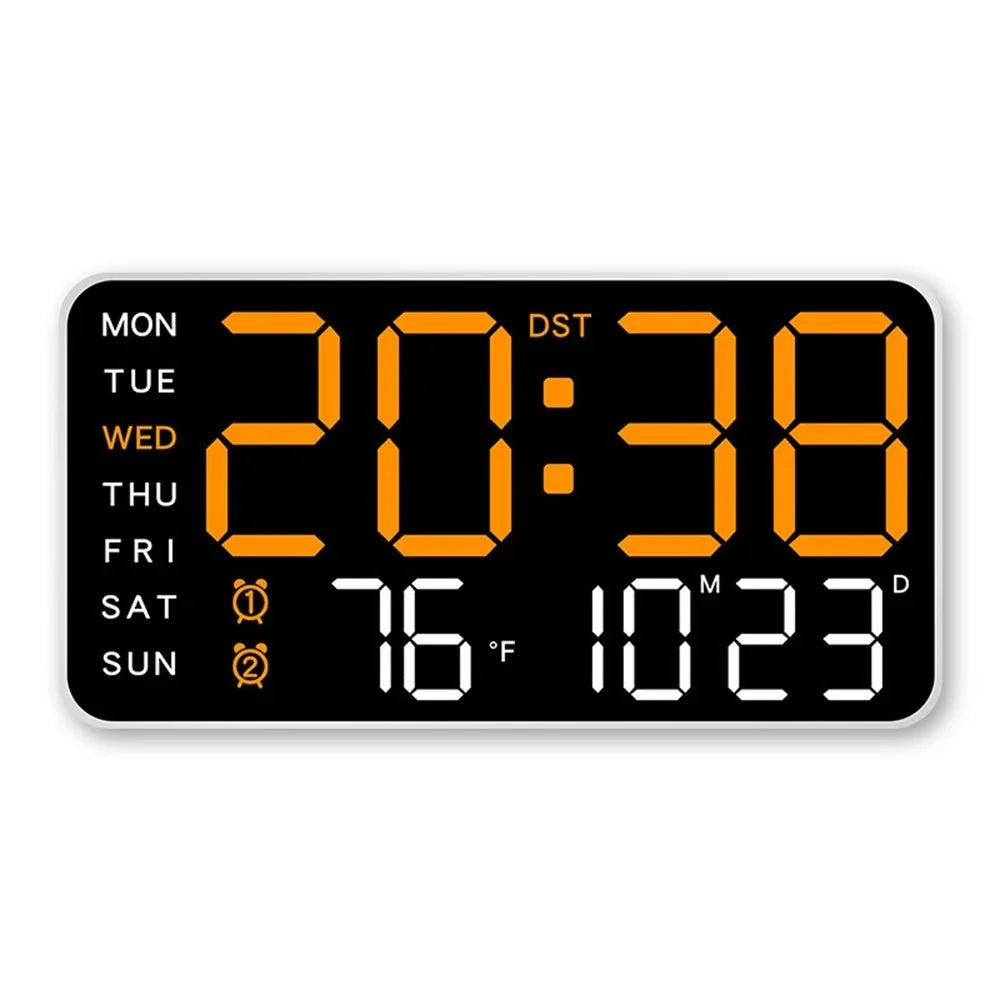 Réveil LED avec calendrier et température, à poser ou fixer