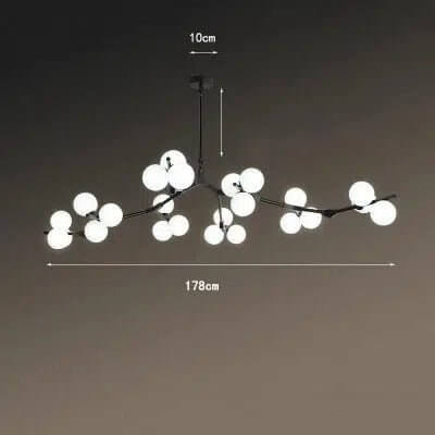 Frosted Glass Globe Chandelier, 12 to 24 Lights