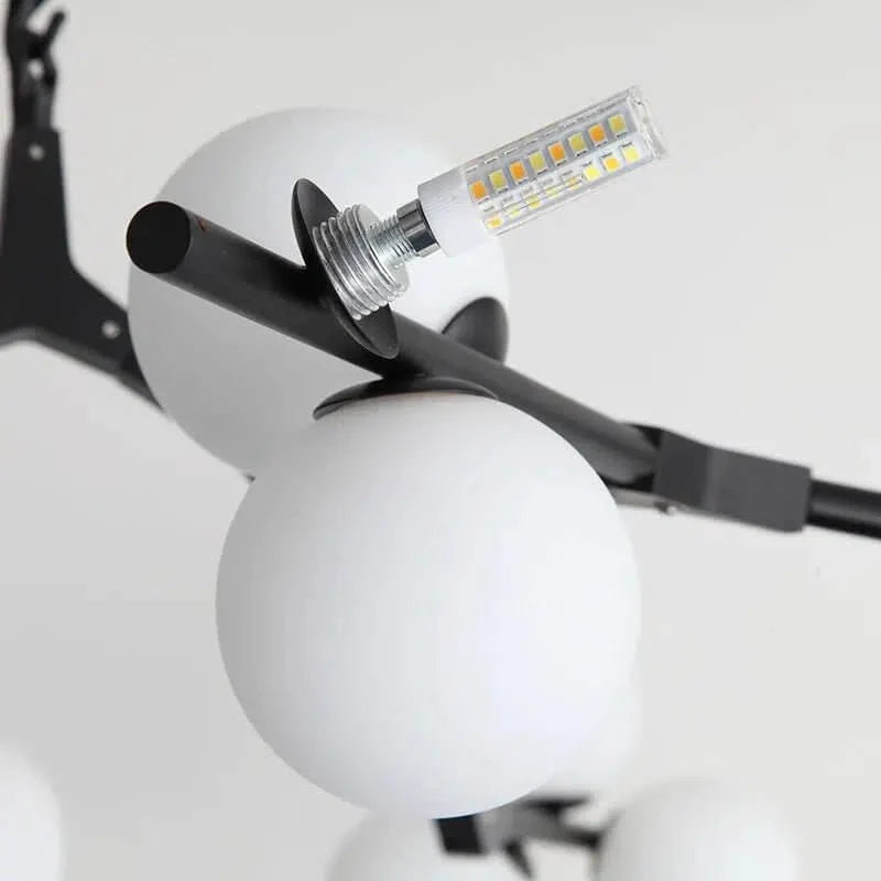 Frosted Glass Globe Chandelier, 12 to 24 Lights