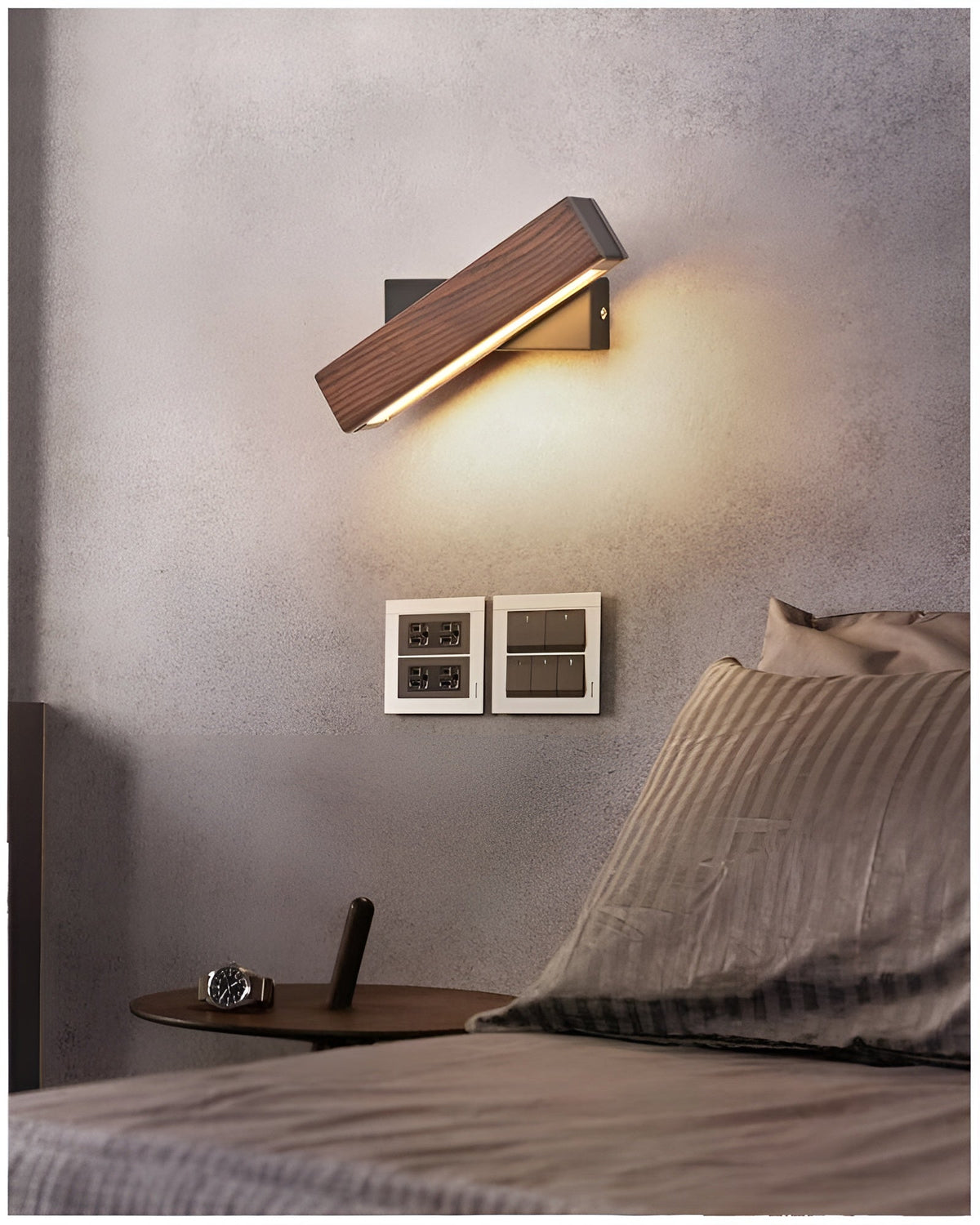 Wooden LED Wall Light, Rotates 180°