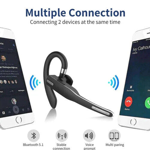 Oreillette Bluetooth 5.1 à double micro et perche