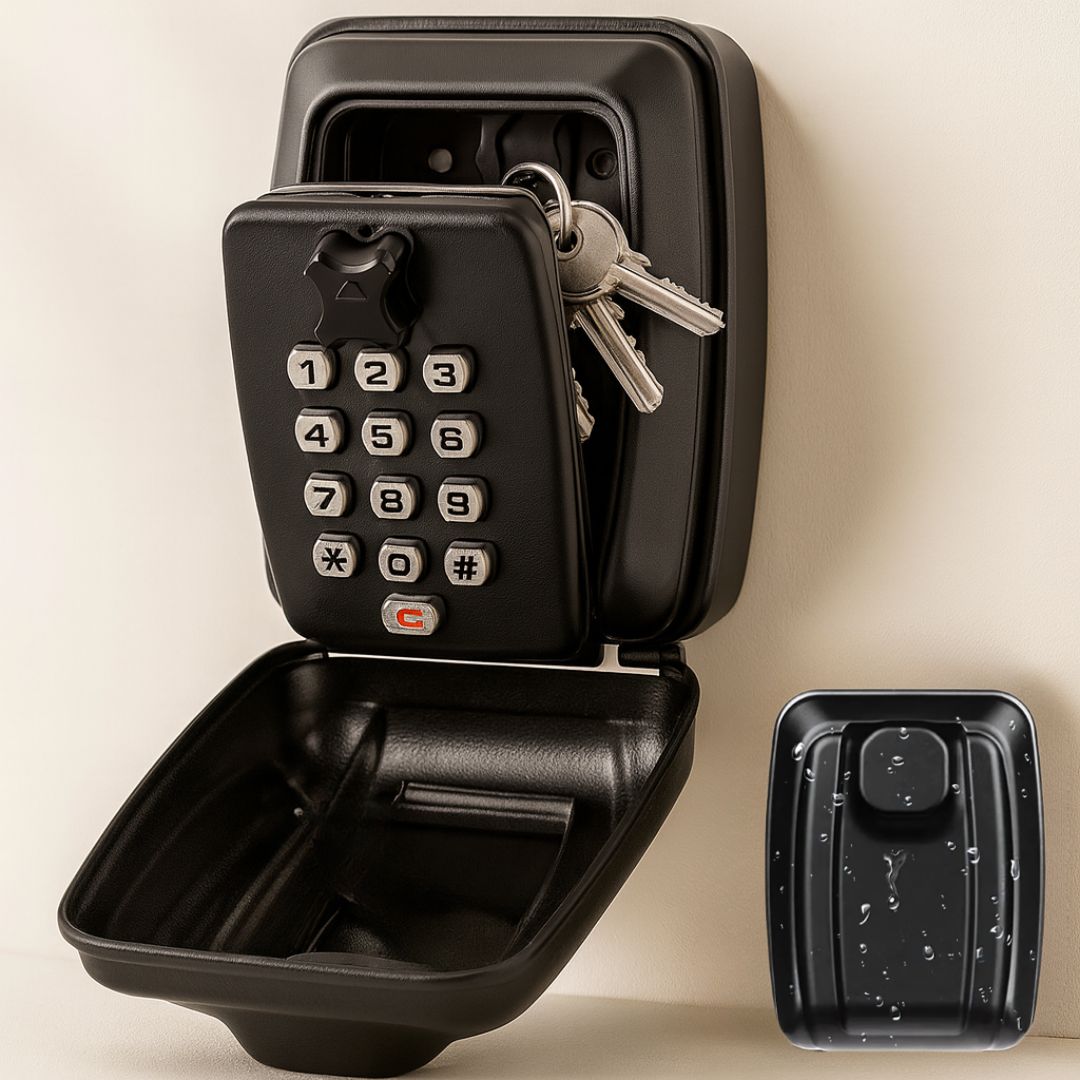 Wall-Mounted Combination Key Box, Black Zinc