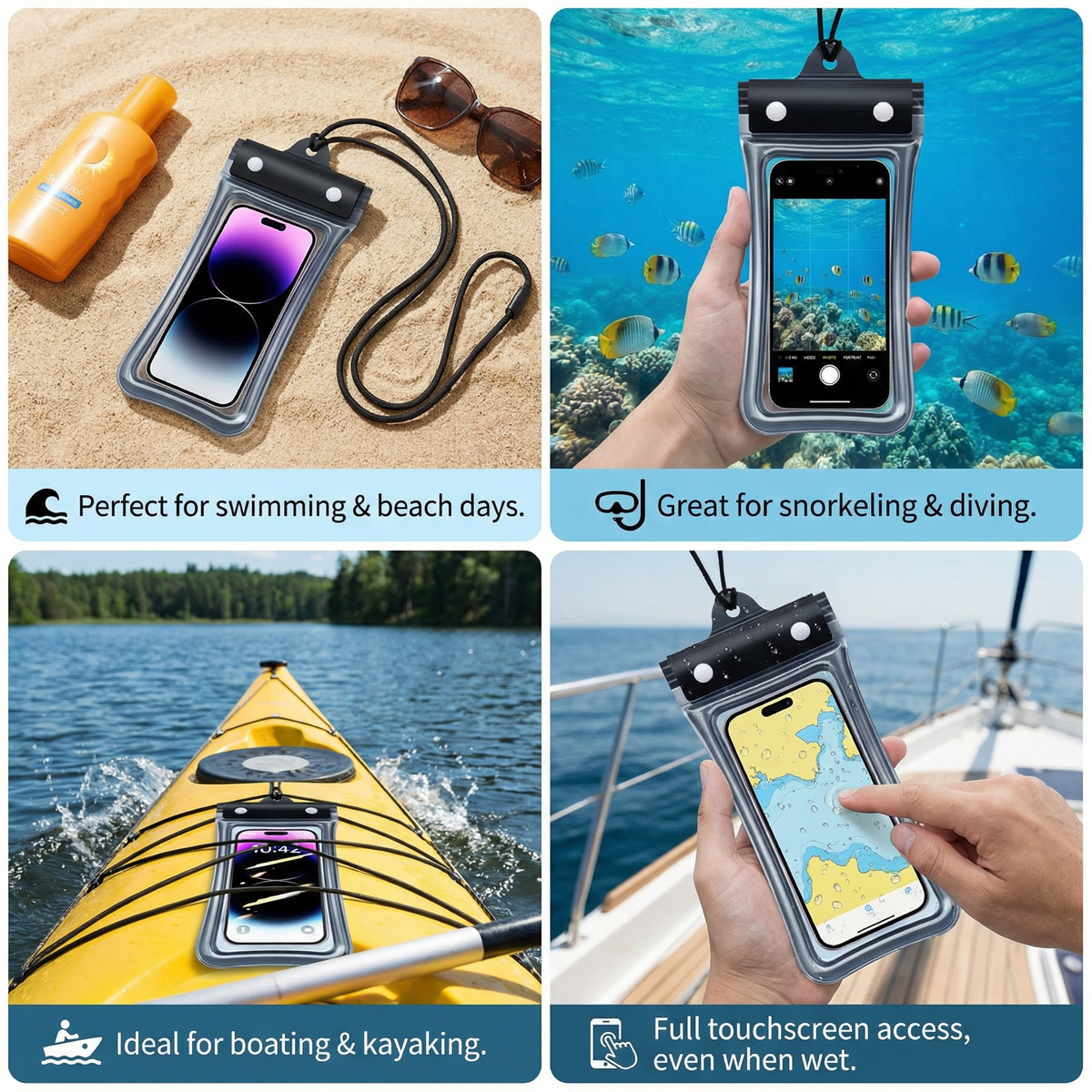 Clear Waterproof Phone Pouch with Shoulder Strap
