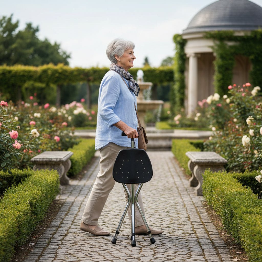 Ledvest Canne de Marche Pliable avec Siège Intégré