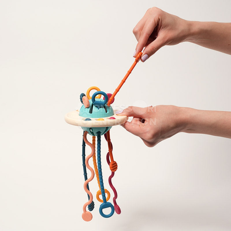 Jouet d'éveil à tirer en silicone pour bébé