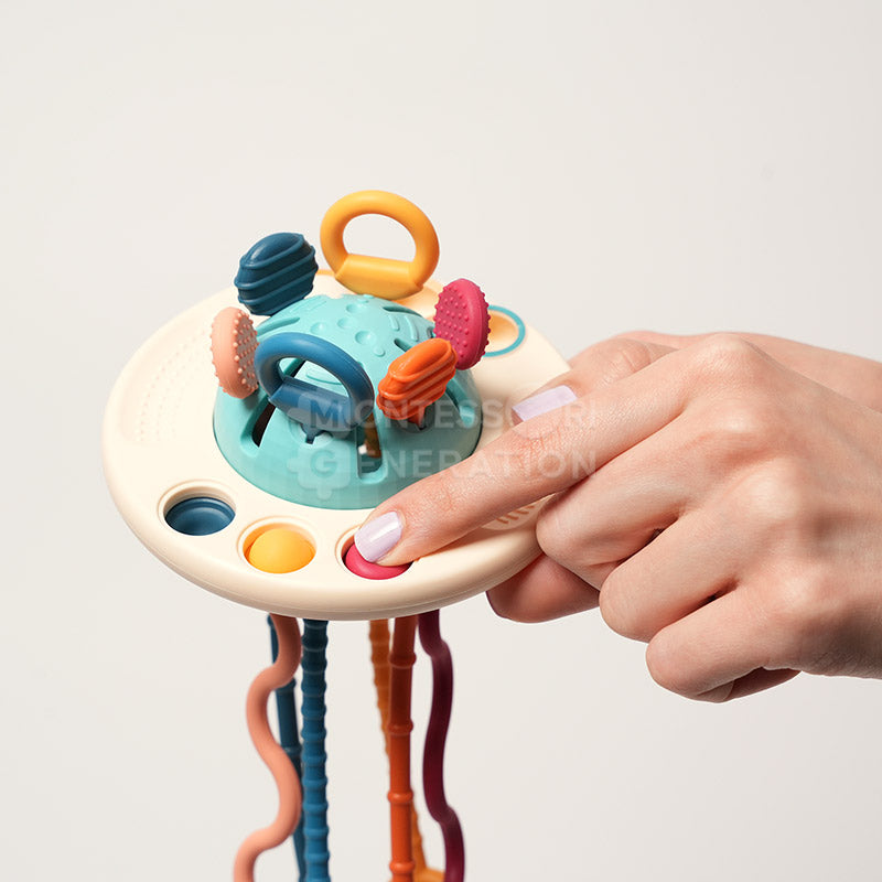 Jouet d'éveil à tirer en silicone pour bébé