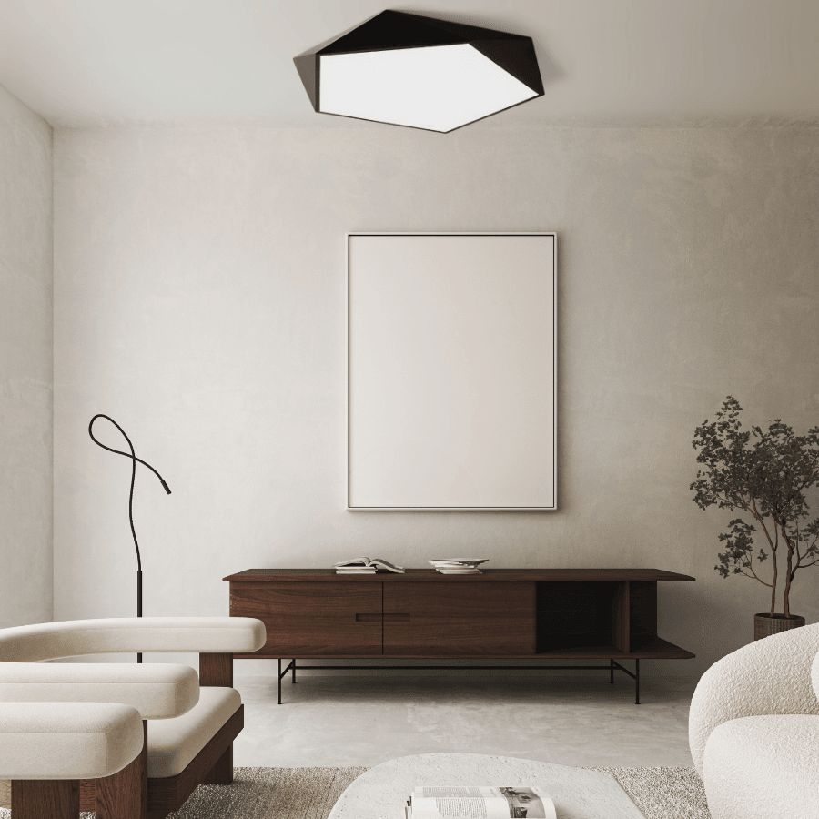 Plafonnier LED géométrique extra-plat, 6 coloris
