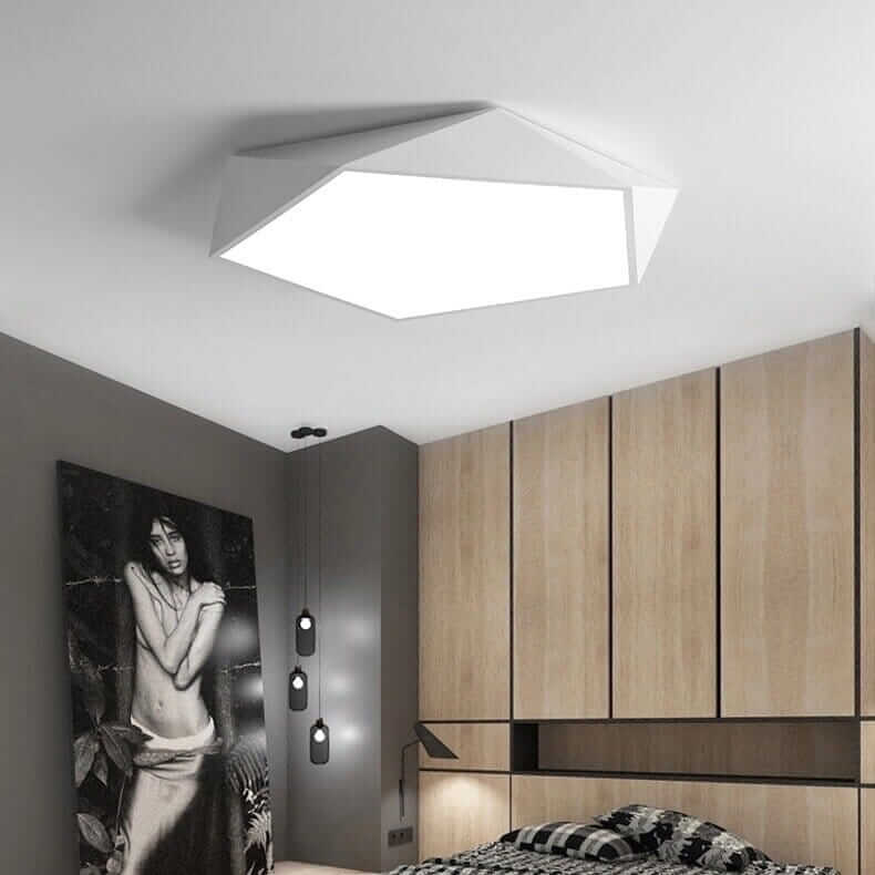 Plafonnier LED géométrique extra-plat, 6 coloris