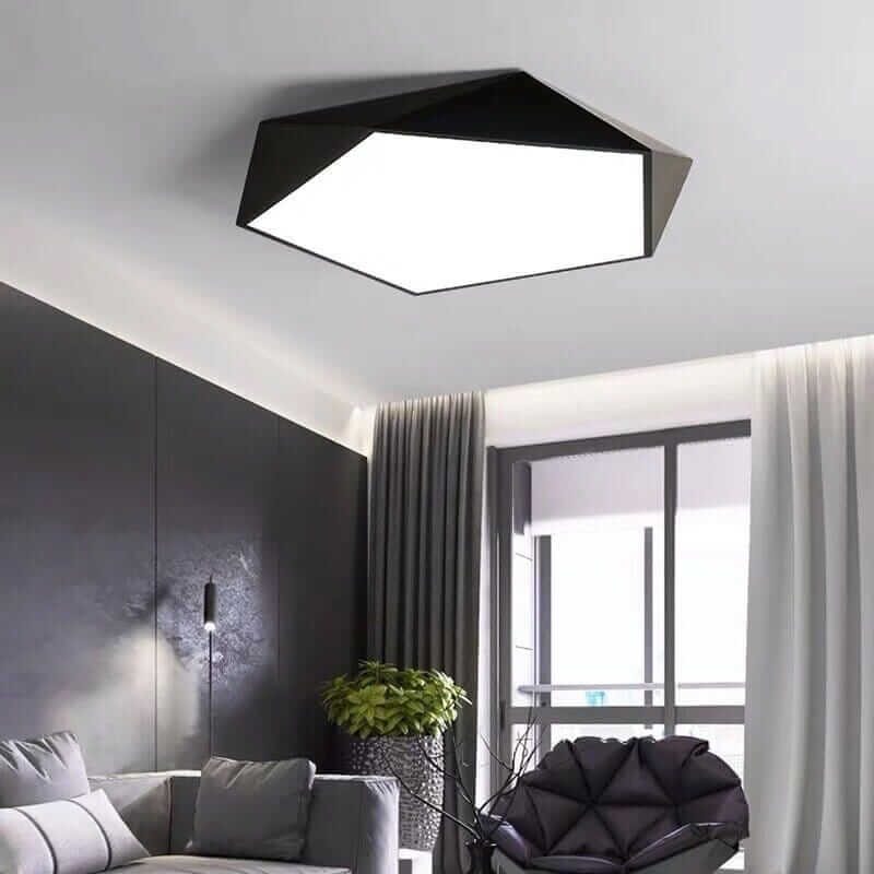 Plafonnier LED géométrique extra-plat, 6 coloris