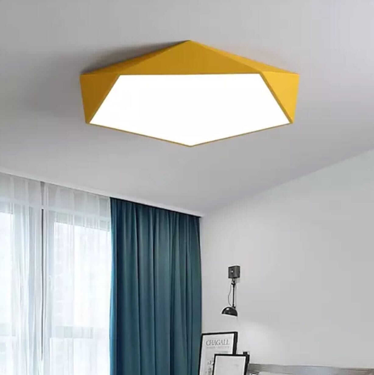 Plafonnier LED géométrique extra-plat, 6 coloris