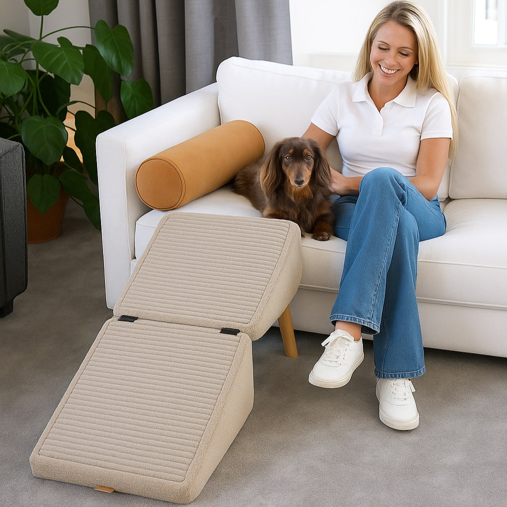 Pouf Escalier pour Animaux en Acier et Polyester