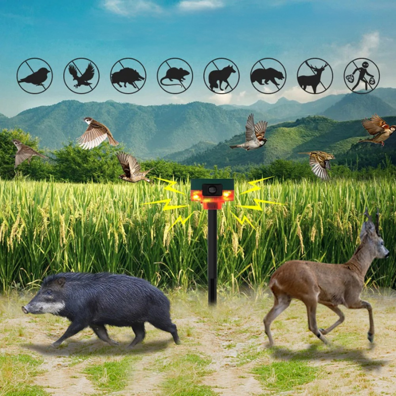 Solar Bird Repellent with Flashing Light