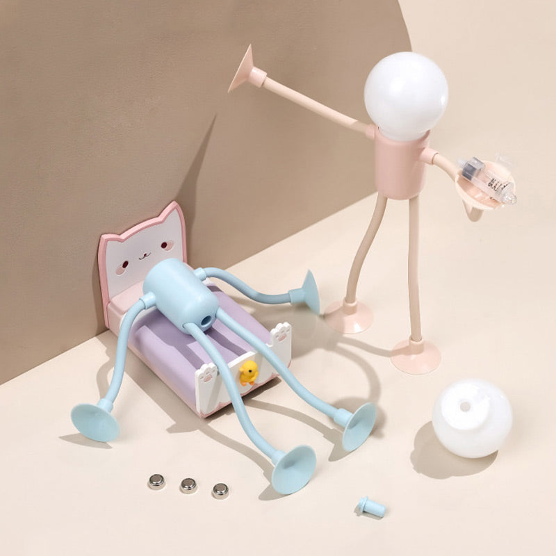 Poseable Figure Night Light with Suction Cup